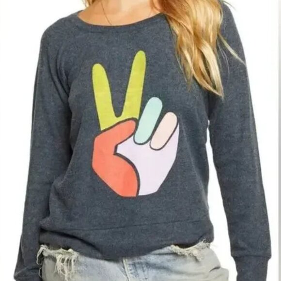 Chaser Bliss Peace Graphic Sweatshirt Size Medium - Picture 3 of 3